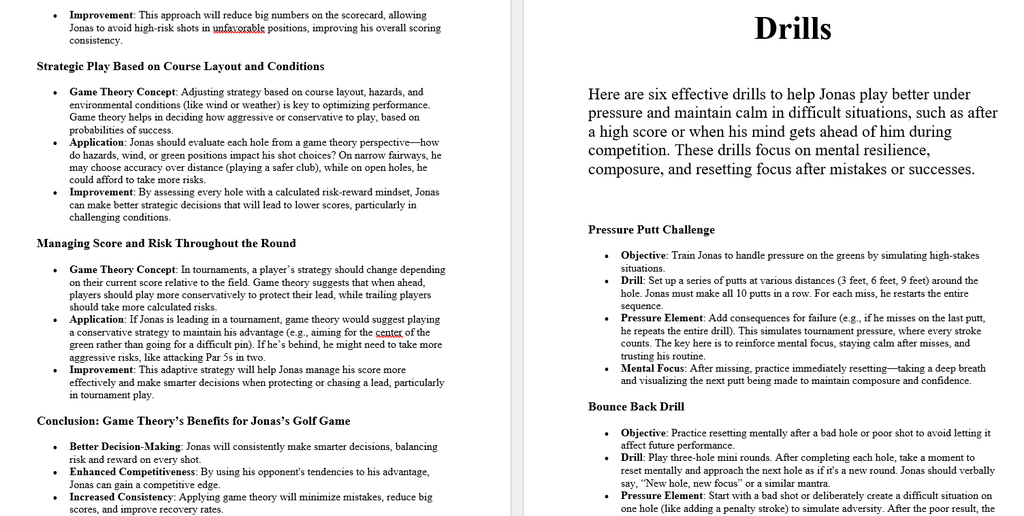 Analysis and Drills