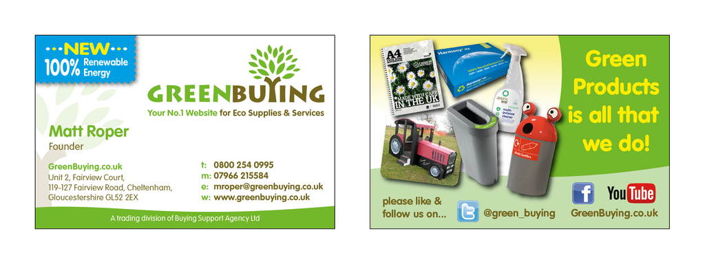 Eco supplies business card design