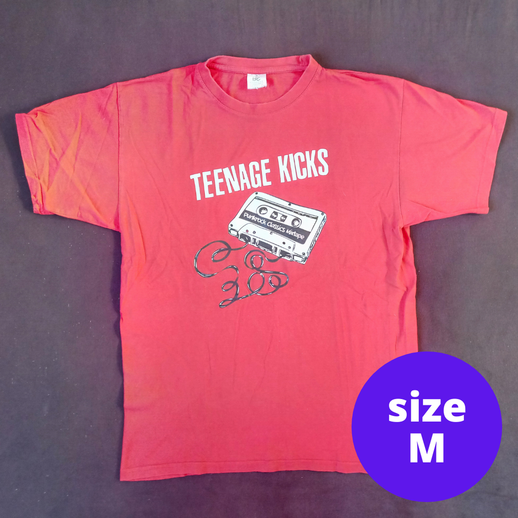 Punk shirt fleamarket - Band tees and more for sale - Teenage Kicks Punkrock Classics Mixtape red medium T-shirt - Zebraspider Eco Anti-Fashion Blog