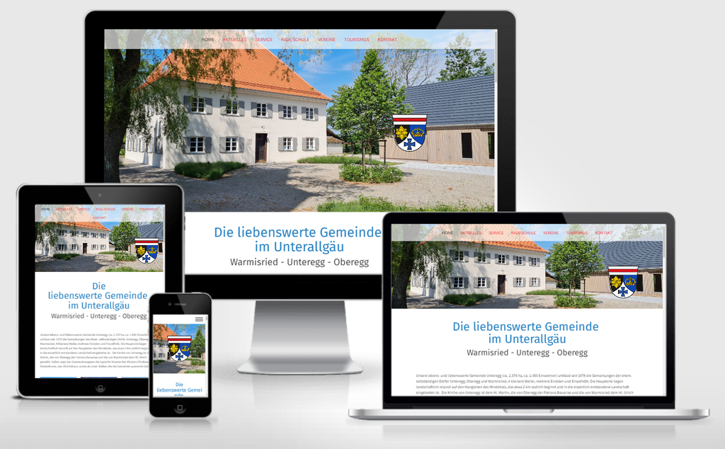 Webseite der Gemeinde Unteregg von websites-wolf.de
