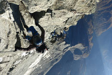 Mönch, Lauper, Nordwand, Schulterstand, Schlinge