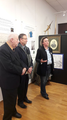 Pierre Bérard membre de l'Association Lapérouse Albi-France, Jean Marie Pestel Président de l'Association Lapérouse Albi-France, Stéphanie Guiraud Chaumeil Maire d'Albi