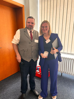 CEO Frau Laura Gertenbach, Fa. Innocent Meat Rostock und Verbandsvorsitzender Stefan Harder