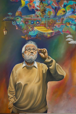 Granddad's Dream-Machine, Mixed Media on Canvas, 70 x 100 cm, Private