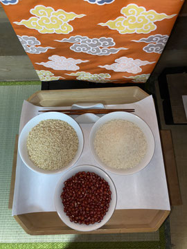 白米・玄米と小豆
