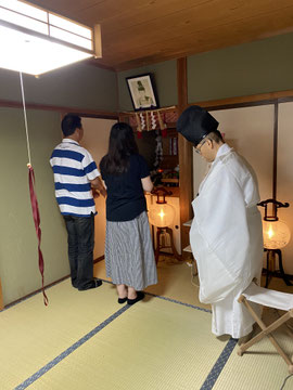 御霊祭 義妹夫婦の玉串拝礼