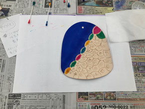革小物の製造途中画像