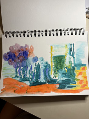 "Plants Play Piano" Goldfaber Aqua wasserbasierte Farbstoffmarker auf Aquarellpapier, A4