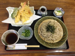 てんぷら蕎麦1300円。