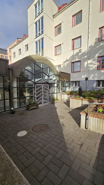 Eingang zu unserem neuen Zuhause: Gästehaus der Birgittenschwestern.