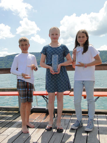 Die Top 3 beim Apfel-Cup 2019: Hannes Wehrle, Noemi Friedrich, Alison Kordic (WYC)