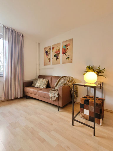 Wohnzimmer 1-Zimmer-Apartment Kupferberg Mainz Uniklinik