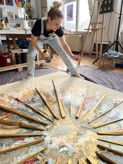 Melanie Lengowski Assemblage im Kunstatelier