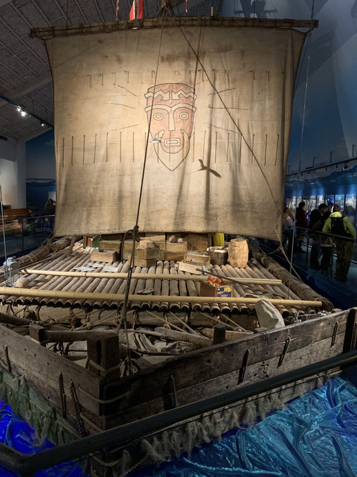 Norwegen, Oslo, Thor Heyerdahl, Kon-Tiki Museum, Schilfboot, Floß, Holz, 