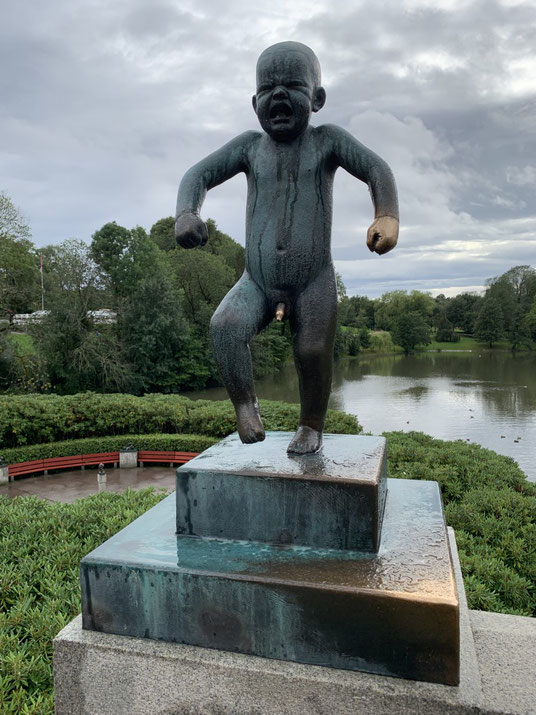 Norwegen, Oslo, Frognerpark, Vigeland Park, Skulpturen, Kunst, Bronze, angry baby, wütende Kind