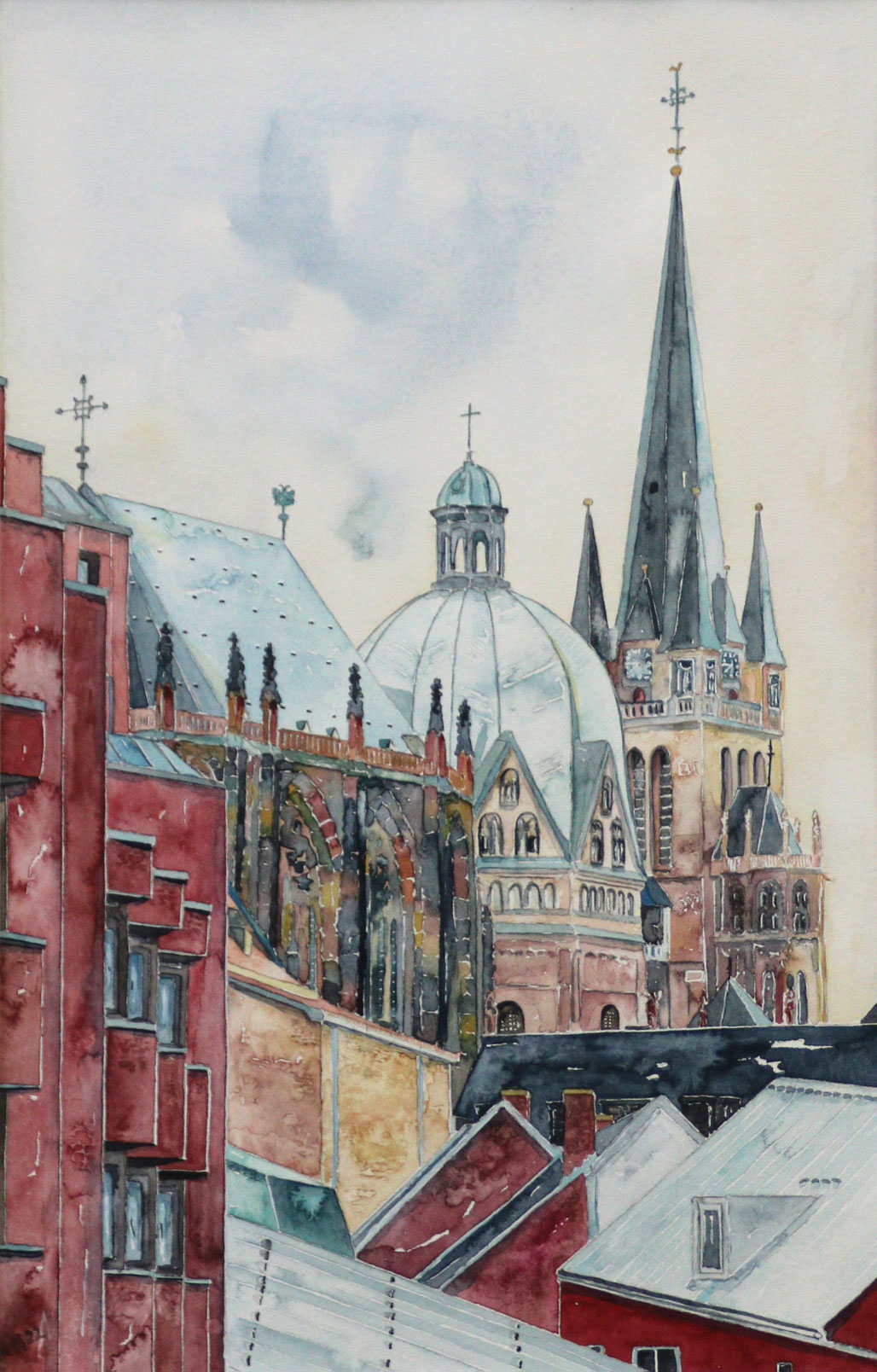 Aachener Dom, (Aquarell), 42 x 60 cm