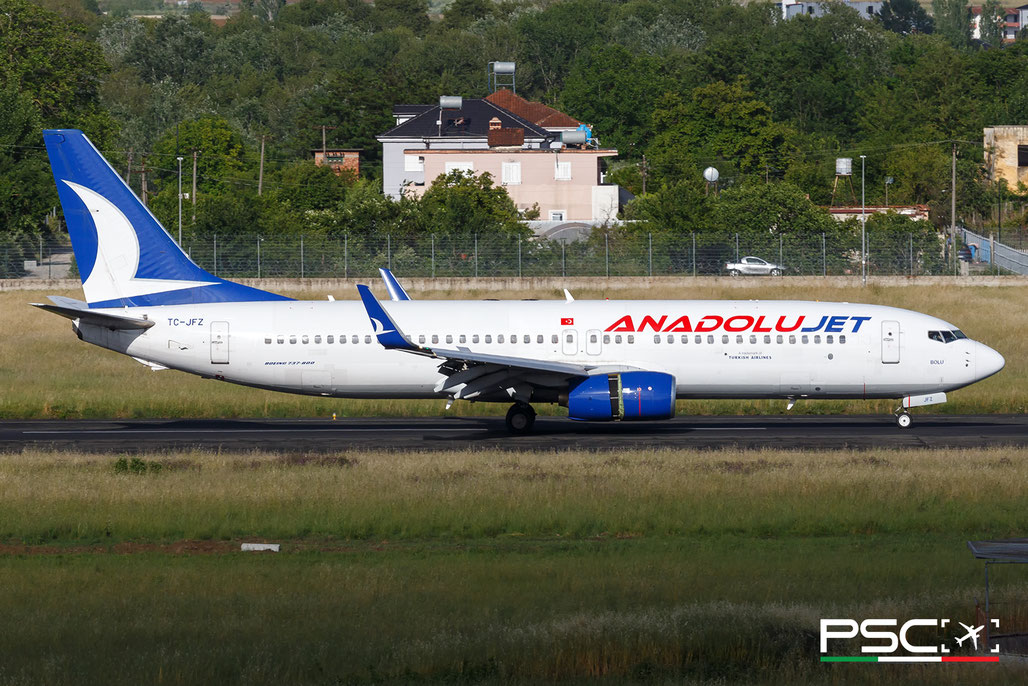 TC-JFZ Boeing 737-8F2 29784 539 cfm56-7B26  AJet 2000 @ Tirana TIA 05 2026 © Piti Spotter Club Verona