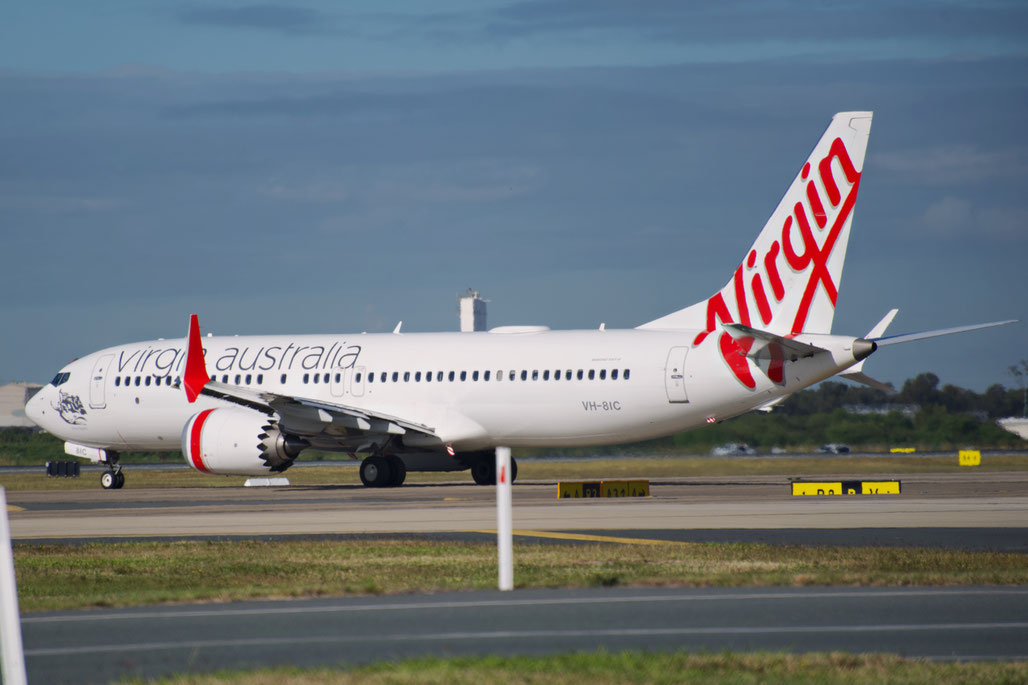 VH-8IC Boeing 737-8 MAX 66635 8747 LEAP-1B25 Kirra Beach Virgin Australia (DAE Capital) 2023 @ Brisbane BNE 08 2025 © Piti Spotter Club Verona