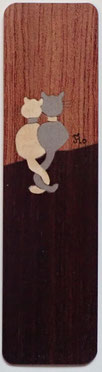 Marque-Page Chats sur palissade - 15x4cm - Atelier Eclats de bois38