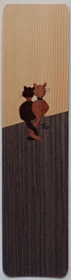 Marque-Page Chats sur palissade - 20x5cm - Atelier Eclats de bois38
