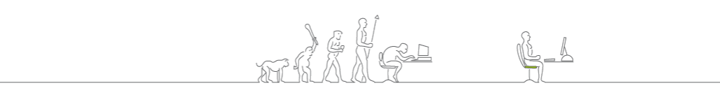 Grafik über die Entwicklungsgeschichte für gesundes Sitzen