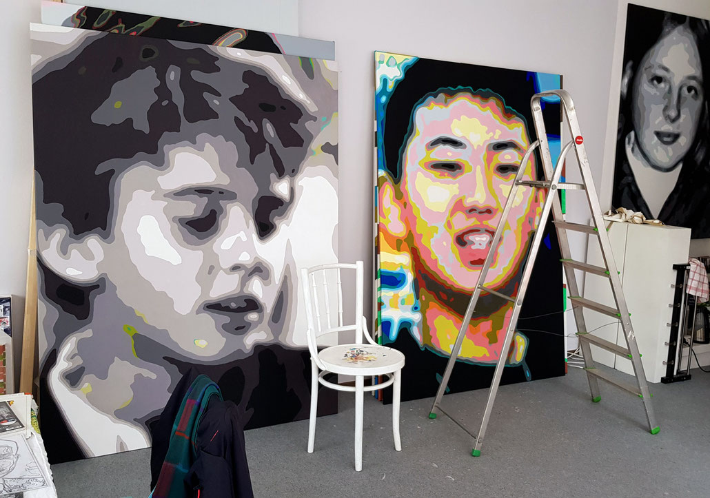 Studio view, works in progress, 2022