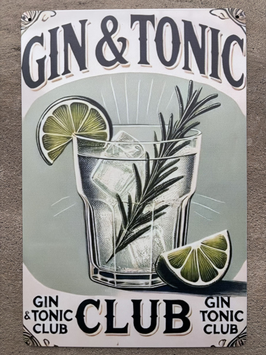 Gin Tonic Metallschild Schweiz – Retro Wanddeko mit Drink Anleitung | Bar Accessoire, Cocktail Guide Schild, Geschenk für Gin Liebhaber | Home Bar Dekoration