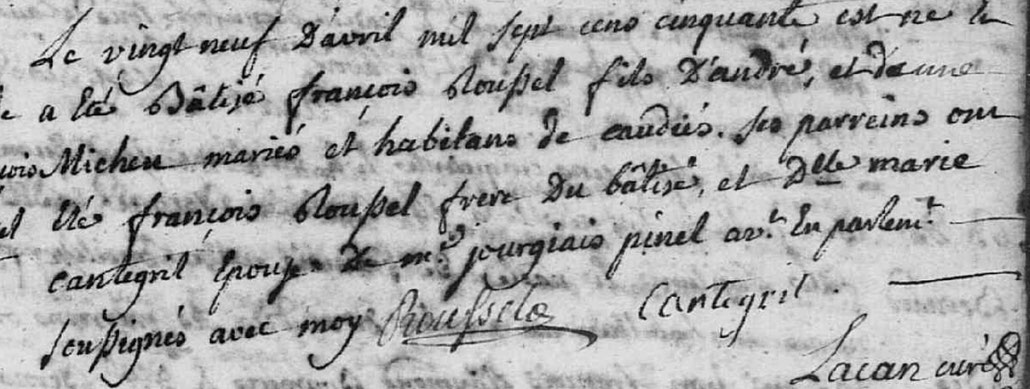 Acte de naissance et bapteme