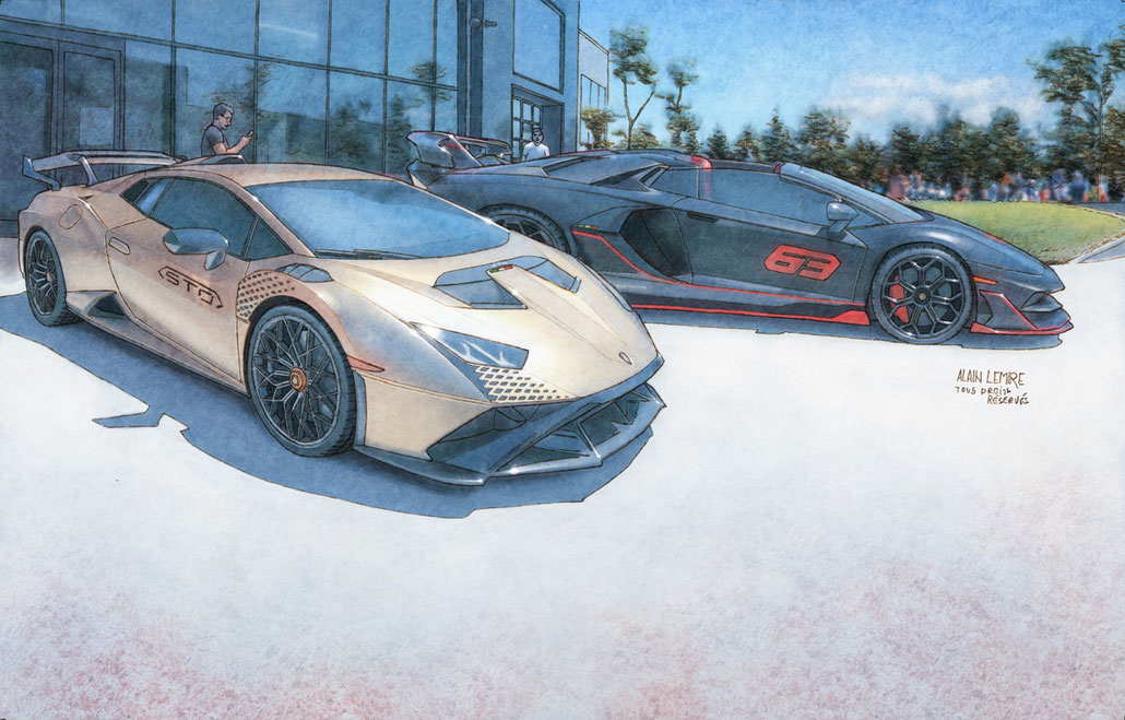 Illustration Cars & Coffee Lamborghini Montréal 2022