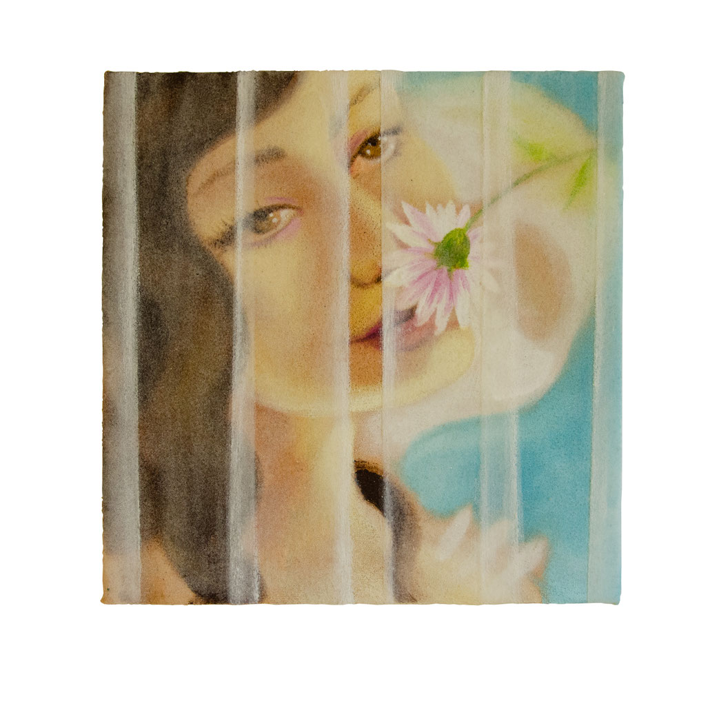 OH DU!, Acrylic, sand and glassand on canvas, 30 x 30 cm, 2025