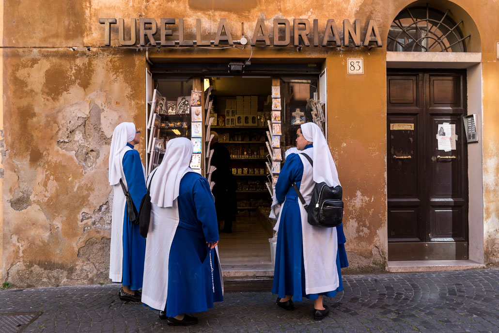 Three nuns at store near Vatican