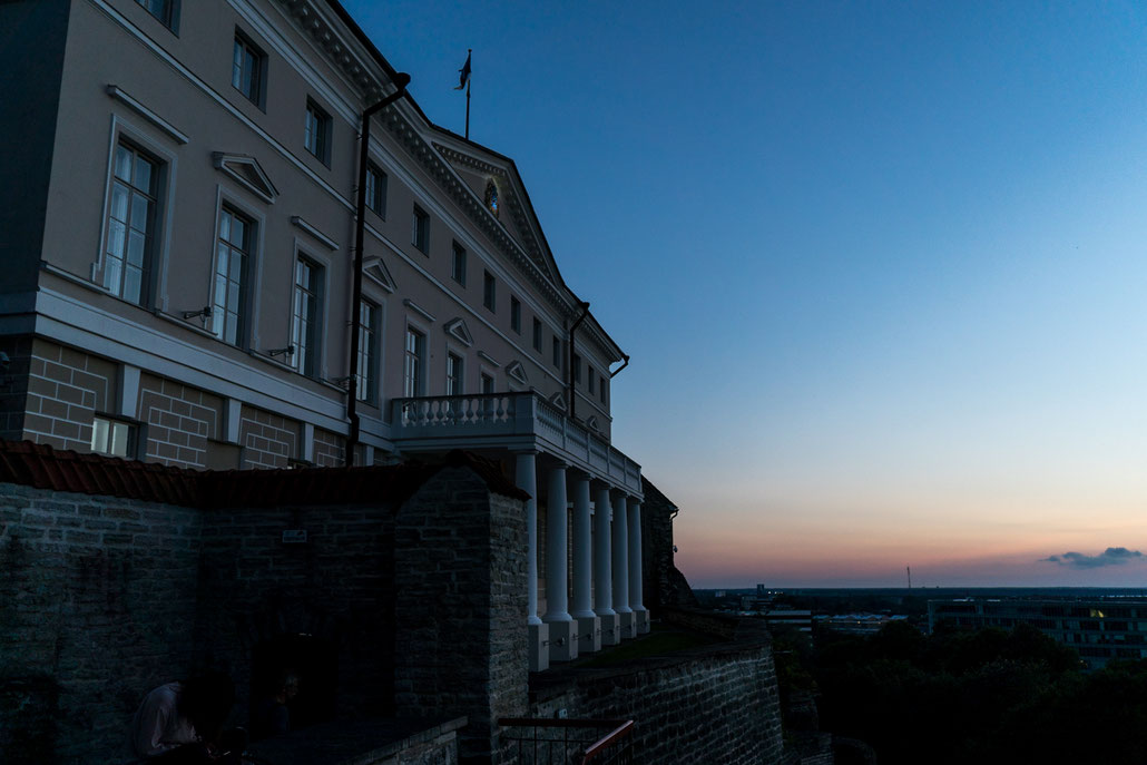 The Estonian parliament during blue hour