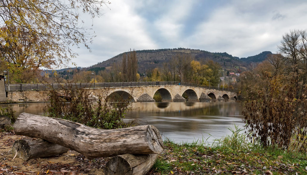 Stadtführung Jena per Fahrrad: Die Alte Saalebrücke in Burgau bei Jena
