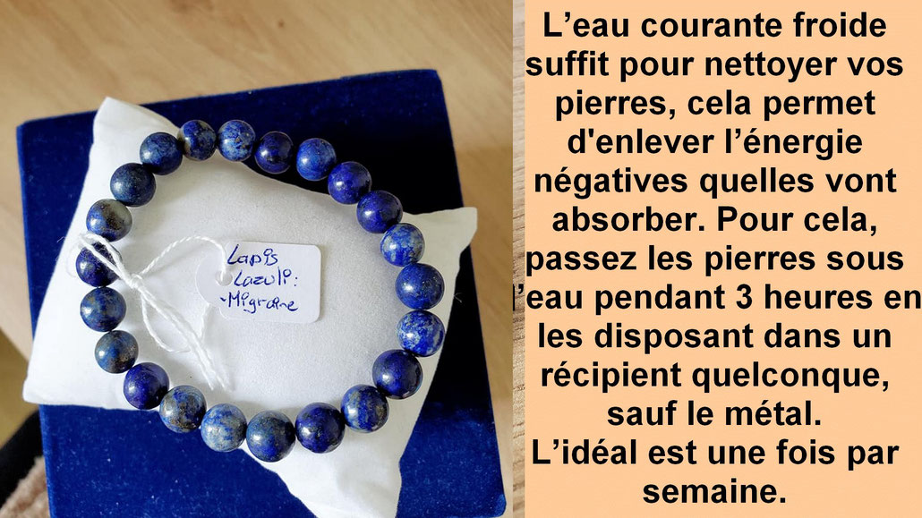 Comment nettoyer votre bracelet pierre Lapis-lazuli