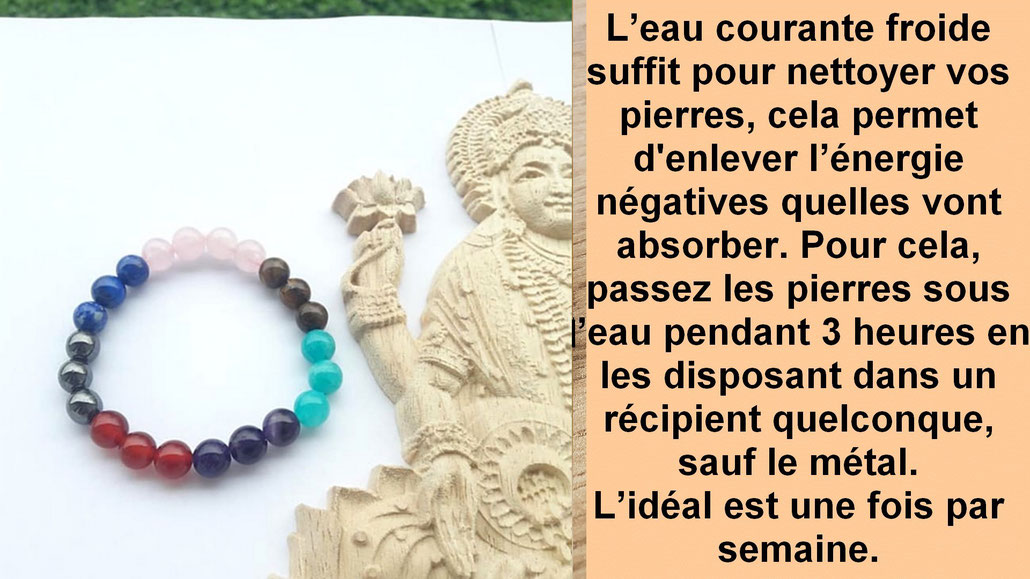 Comment nettoyer votre bracelet pierres les 7 Chakras