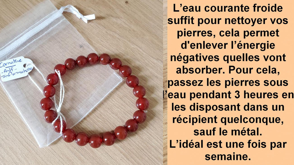 Comment nettoyer votre bracelet pierre Cornaline