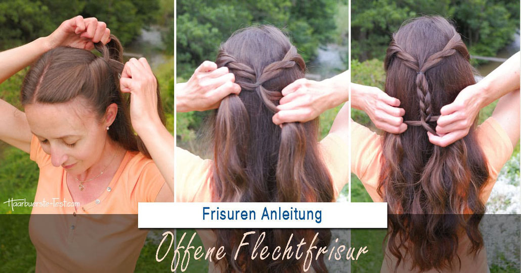 Offene Flechtfrisur mit Twists: schöne Frisur für lange Haare