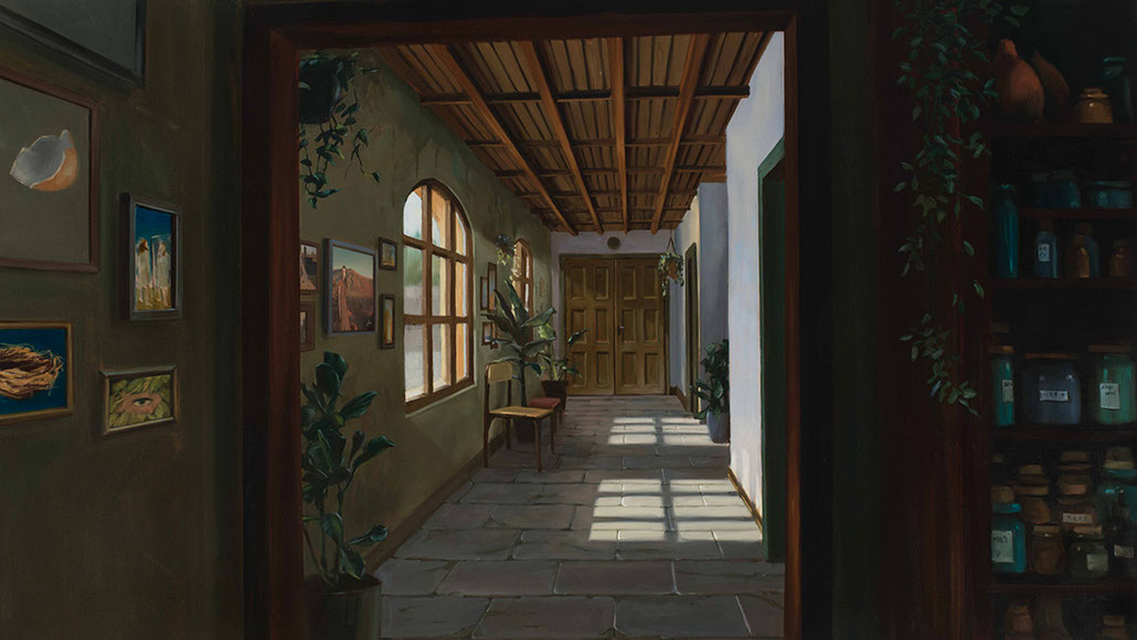 Titus Meeuws Rosariohouse Hallway Olieverf op doek 70 x 150 cm