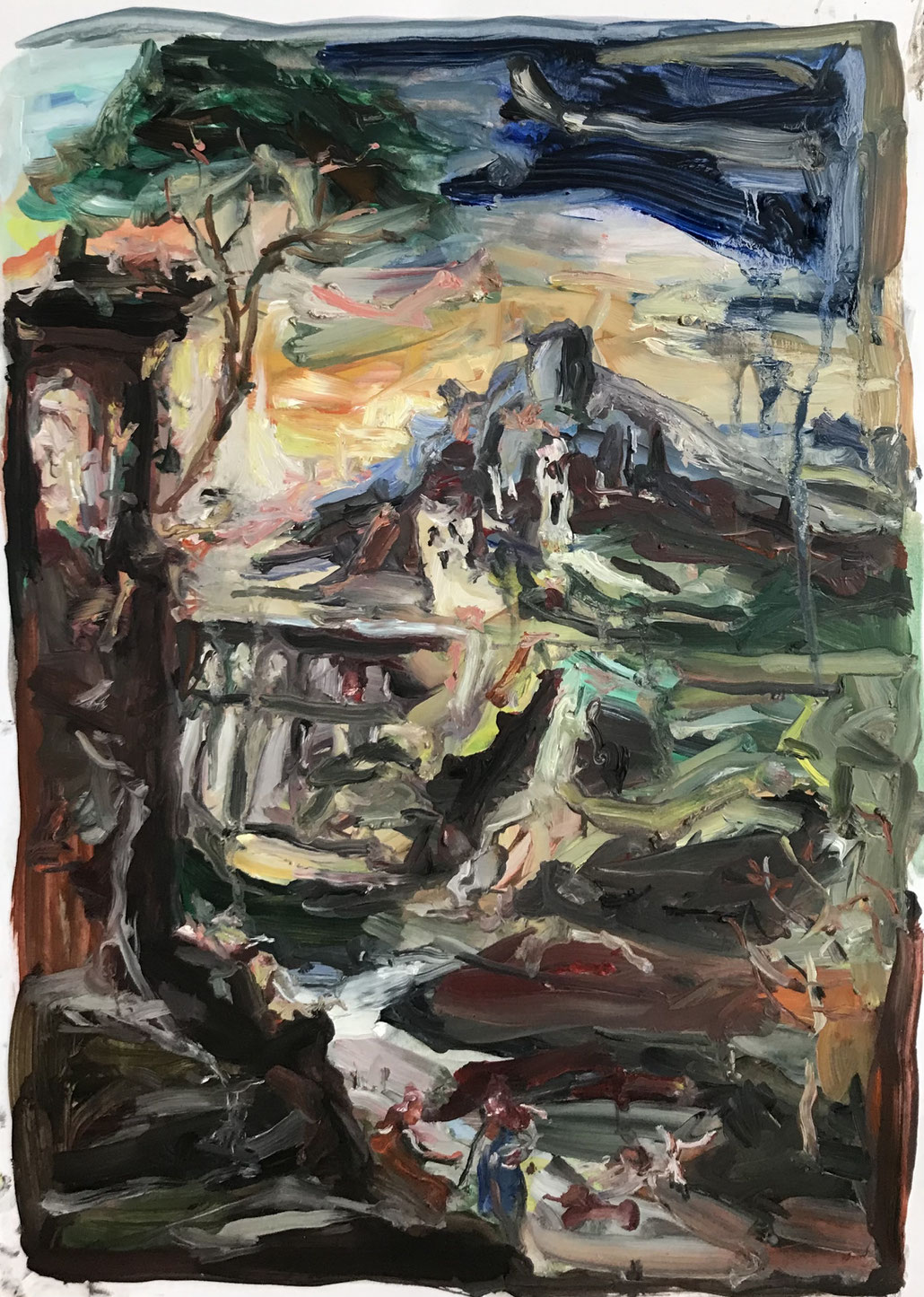 Untitled, oil on paper cm 30x42, 2022