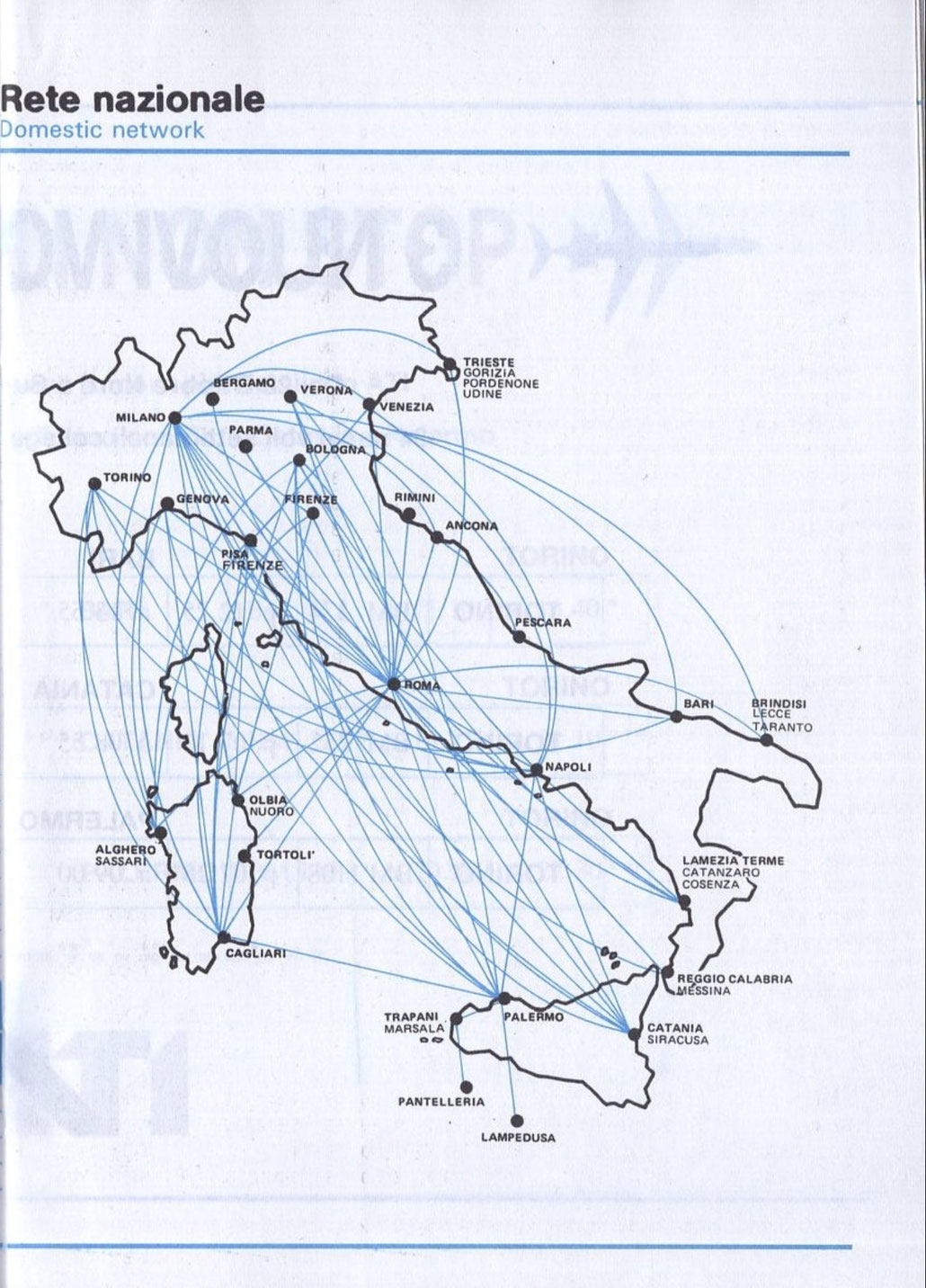 rete nazionale Alitalia - 1990