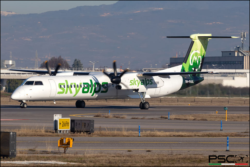 9H-PAUL DHC-8-402 4255 Sky Alps @ Aeroporto di Verona 01 2024 © Piti Spotter Club Verona