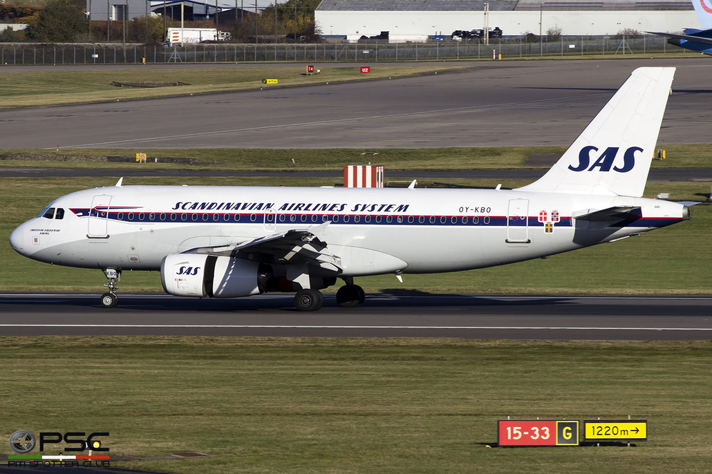 OY-KBO A319-132 2850 SAS Scandinavian Airlines - Scandinavian Airlines System @ Birmingham Airport 11.2017 © Piti Spotter Club Verona