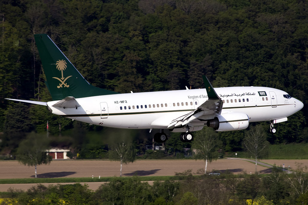 HZ-MF2 B737-7AJ (BBJ1) 33499/1217 Saudi Ministry of Finance & Economy @ Zurich Airport 05.2016 © Piti Spotter Club Veron
