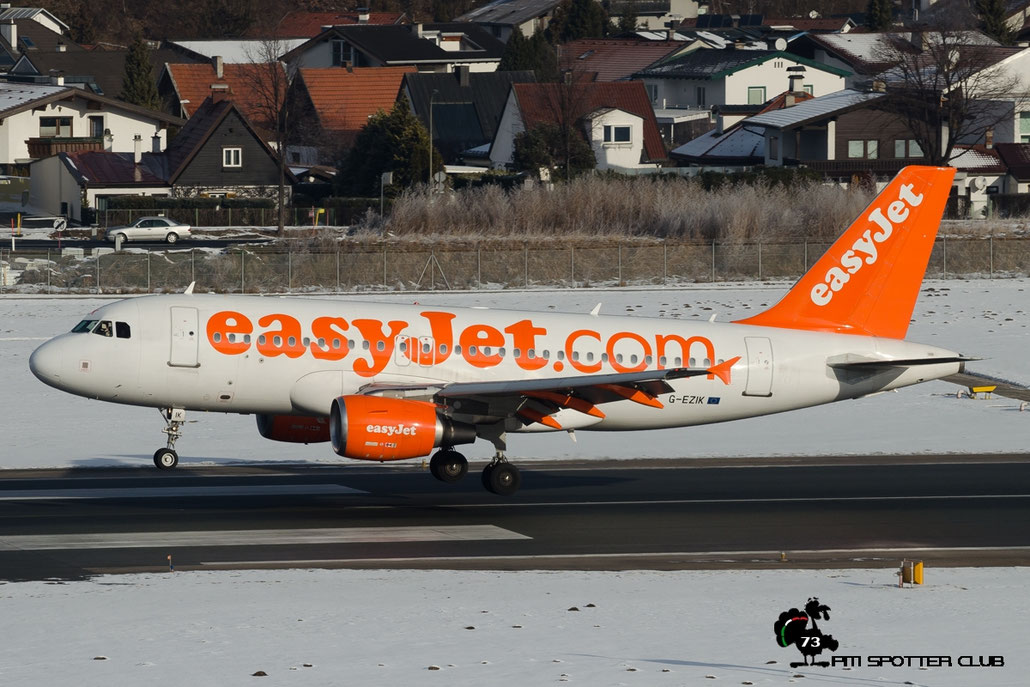 G-EZIK A319-111 2481 EasyJet Airline @ Innsbruck Airport 24.01.2016  © Piti Spotter Club Verona