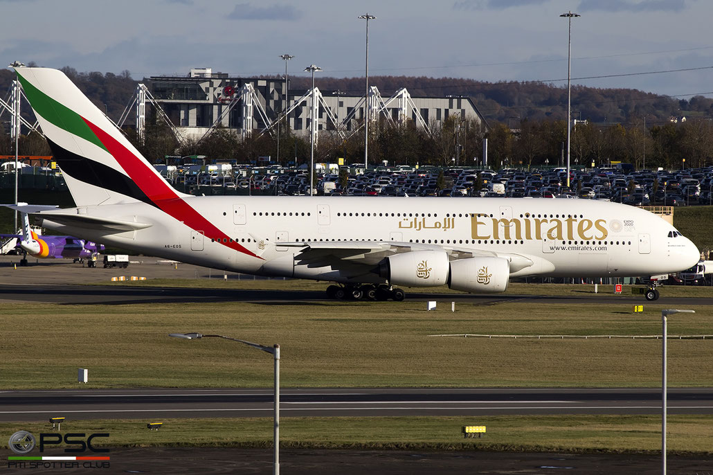 A6-EOS A380-861 203 Emirates @ Birmingham Airport 11.2017 © Piti Spotter Club Verona