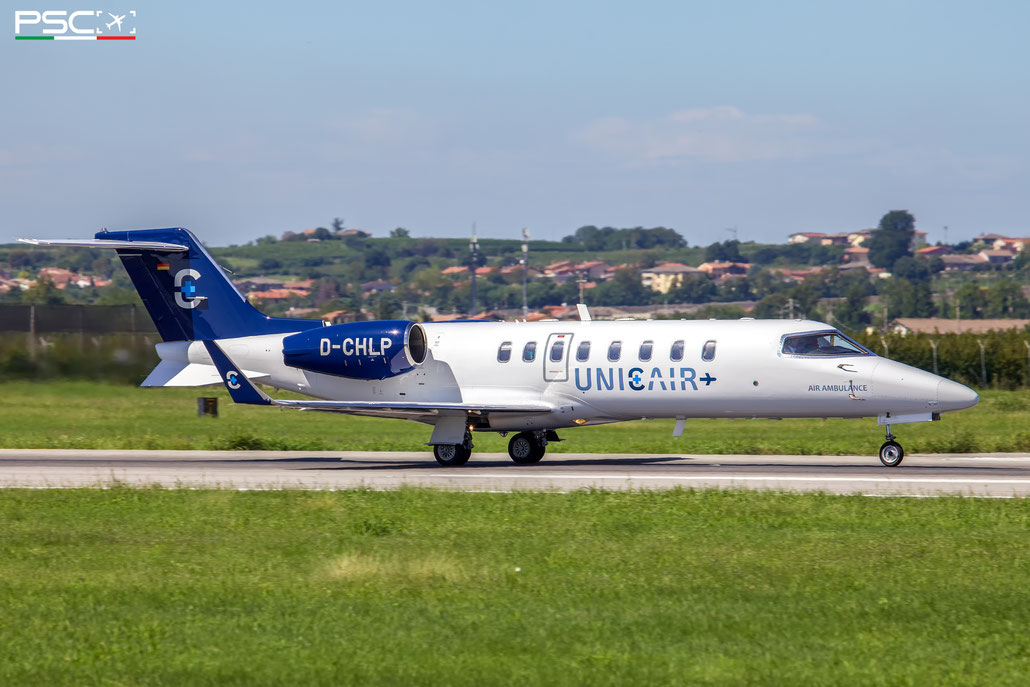D-CHLP Learjet 45 45-005  TFE731-20AR-1B Unicair  1996  @ Aeroporto di Verona 09 2025 © Piti Spotter Club Verona