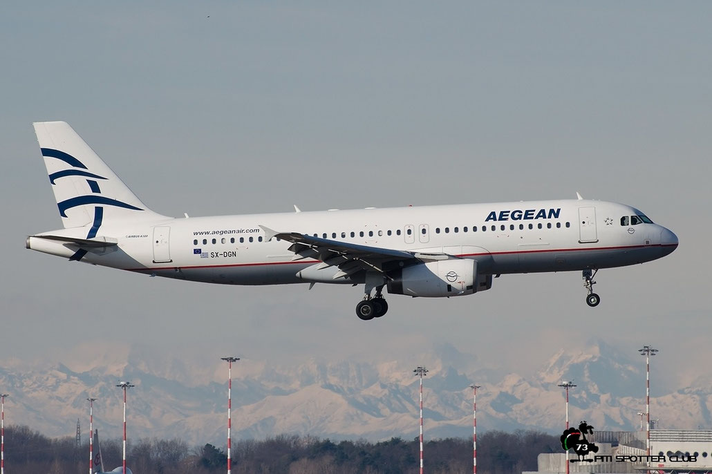 SX-DGN A320-232 2828 Aegean Airlines @ Milano Malpensa Airport 20.02.2016 © Piti Spotter Club Verona