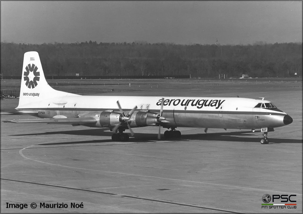 CX-BJV Canadair CL-44J 39  RR Tyne Aero Uruguay 1965  © collezione Maurizio Noè p.g.c. - Piti Spotter Club Verona