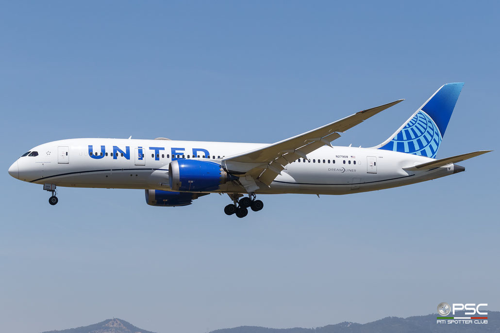 N27908 Boeing 787-8 36400 124 GEnx-1B70/P1 0908 United Airlines 2013 @ Barcellona BCN 05 2026 © Piti Spotter Club Verona