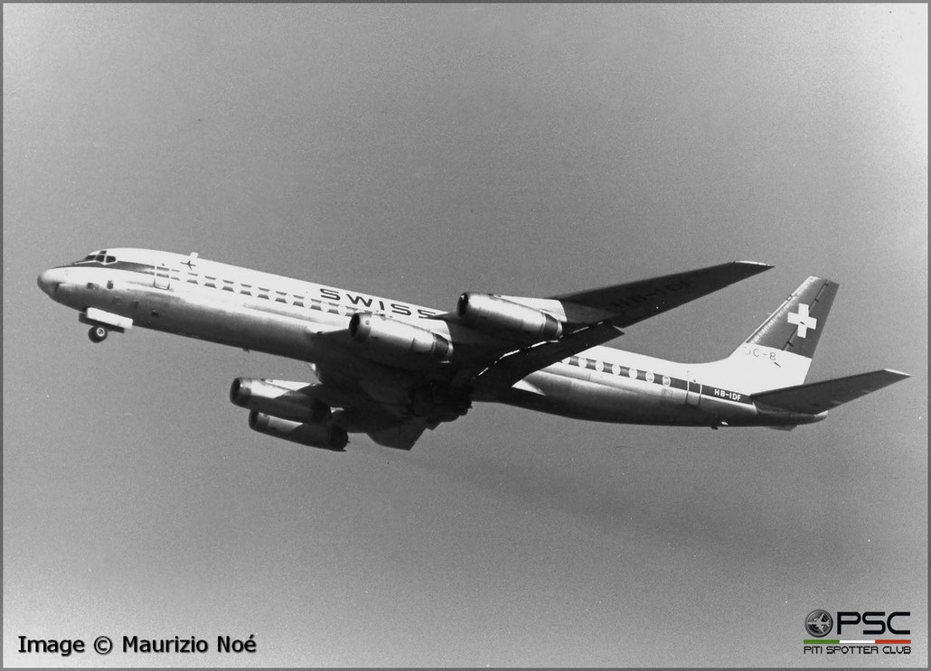 HB-IDF Douglas DC-8-62 45920 319 JT3D-7 s3  Swissair 1967 @ Milano Malpensa © collezione Maurizio Noè - Piti Spotter Club Verona